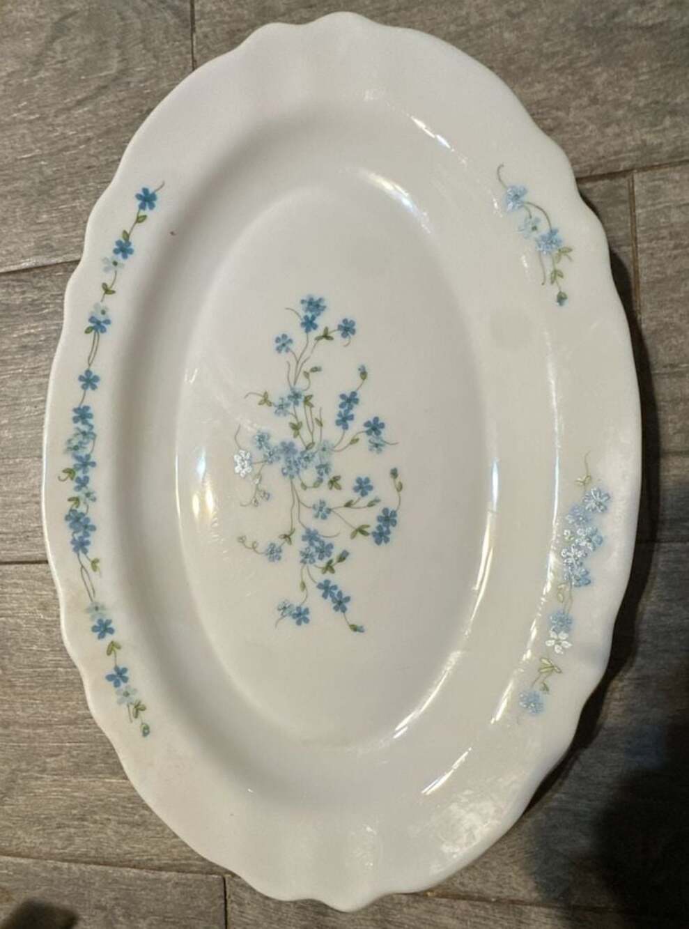 Vintage Arcopal Veronica Pattern Oval Serving Platters Set of 2